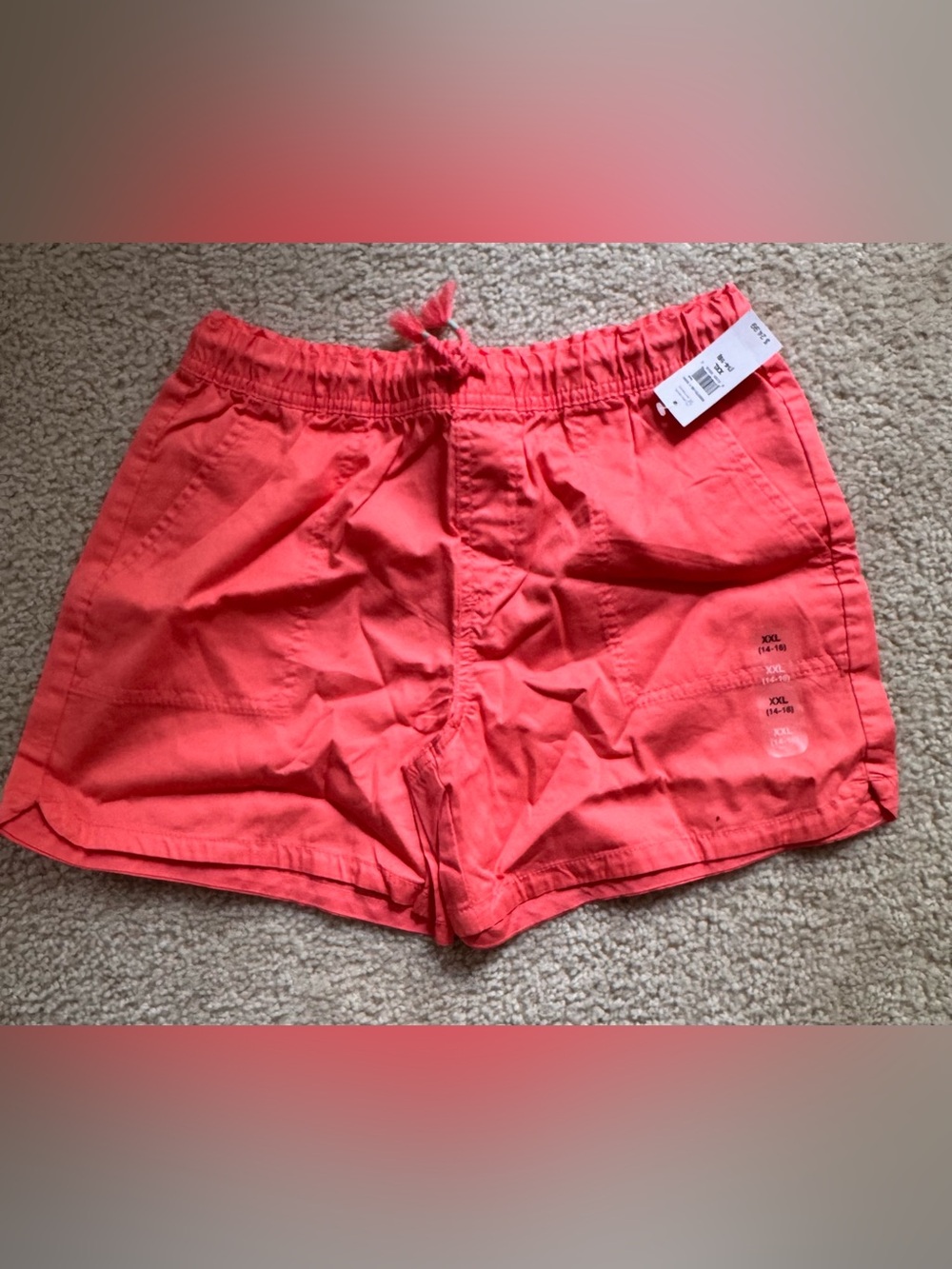 GAP Coral Drawstring High-Waist Cotton Shorts